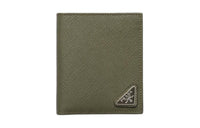 PRADA Saffiano Leather Wallet Men's Olive Green