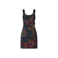 LOUIS VUITTON Neon Mahina Monogram Fitted Dress
