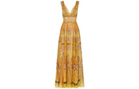 DIOR All Over Patterned V Neck Sleeveless Dress