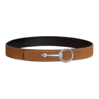HERMES Calfskin Leather Belts Men's Black/Gold Width: 3.8cm
