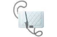 CHANEL LEBOY21K Winter WOC Lambskin Wallets Shoulder Bag Crossbody Bag Women's Light Blue