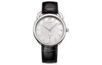 HERMES Arceau Wrist Watch Automatic Mechanical Movement Crocodile Leather Strap Silver Dial Men's