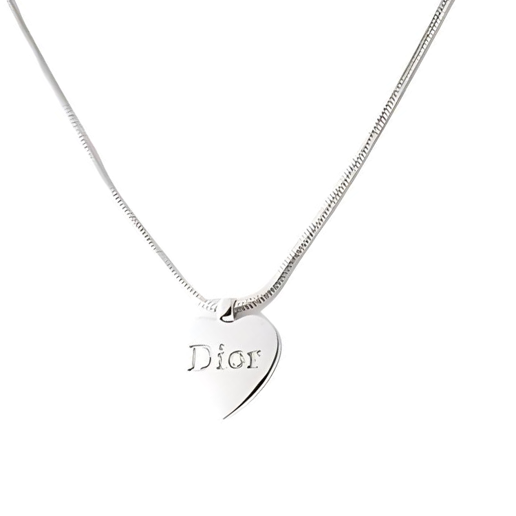 DIOR Metal Necklaces Unisex Silver