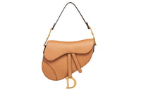 DIOR Saddle Grained Calfskin One Shoulder Handbags Women's Amber/Umber