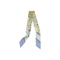 HERMES Silk Scarves Women's Yellow/Cream/Light Purple
