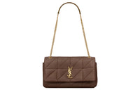 SAINT LAURENT Lambskin Portable Crossbody Bag, Shoulder Bag Women's Brown