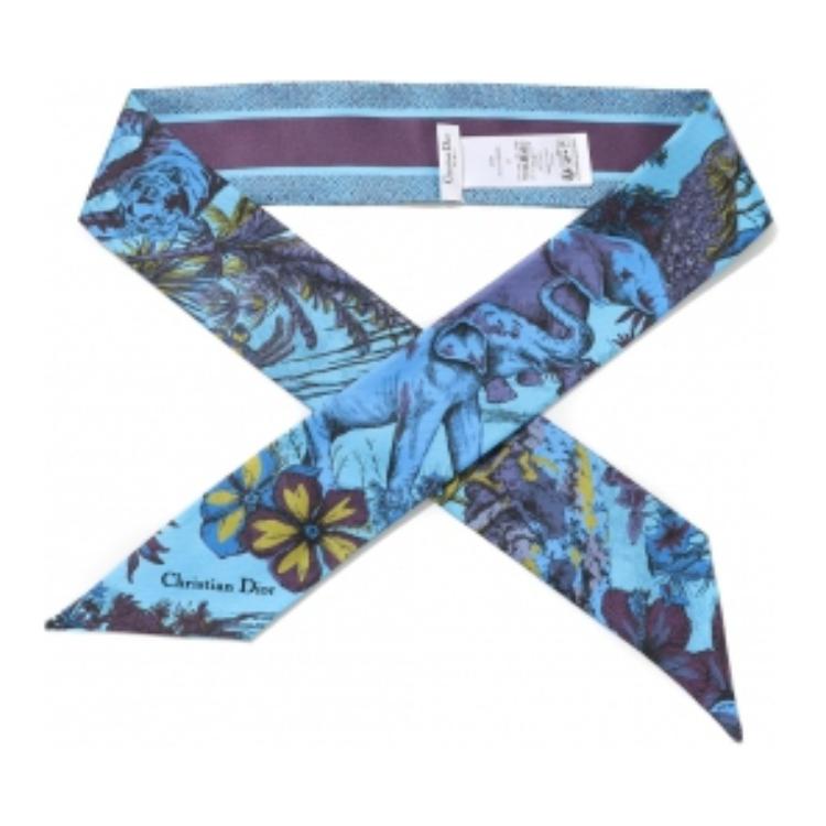 DIOR Silk Silk Scarves Women's Blue