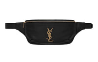 SAINT LAURENT Cow Leather Fanny Pack Unisex Black