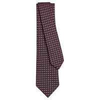 HERMES Silk Ties Unisex Cherry Red/Rose Red