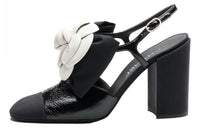 CHANEL Chunky Heel High Heels Women's Black