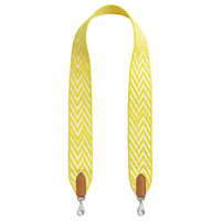 HERMES Zigzag Canvas With Swift Calfskin Bag Shoulder Strap Women's Lemon/White/Gold