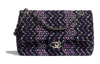 CHANEL Woven Cotton & Metal Flap Bag, Handle Chain, Shoulder Bag Women's