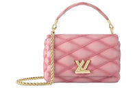 LOUIS VUITTON Lambskin Shoulder Bag Crossbody Bag Handbag Medium Size Women's Light Pink