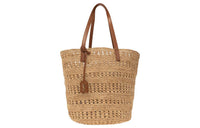 SAINT LAURENT Leather Tote Bag Shopping Bag Shoulder Bag Handbag Women's Light Brown
