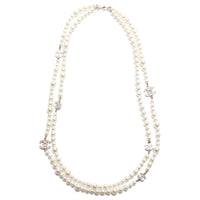 CHANEL Metal Necklaces Women's White