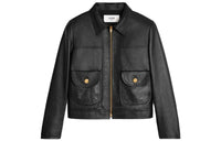 CELINE Leather Jackets Women's Black