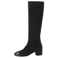 CHANEL Knee-high Boots 5cm Women's Black