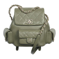 CHANEL Duma Grain Bright Calfskin Backpack Women's Khaki
