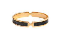 HERMES Gold-Plated Metal Lizard Skin Bangles Unisex Wicked