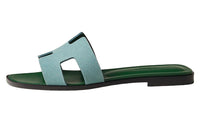 HERMES Oran Sandal Vert D'eau Suede Goatskin