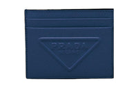 PRADA Saffiano Leather Card Holder Men's Marine Blue