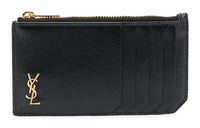 SAINT LAURENT Logo Plaque Zip Up Cardholder