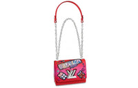 LOUIS VUITTON Twist Epi Leather Shoulder Bag Crossbody Bag Small Size Women's Red