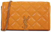 SAINT LAURENT BECKY Lambskin Wallet, Crossbody Bag, Shoulder Bag Women's Brown