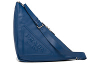 PRADA Triangle Leather Bonded Recycled Nylon Triangle Bag Shoulder Bag Crossbody Bag Men's Dark Purple Blue