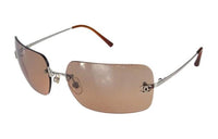 CHANEL Acrylic Metal Irregular Shape Sunglasses Women's Silver