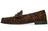 SAINT LAURENT Monogram Loafers Women's Leopard Print
