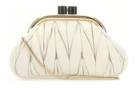 MIU MIU BELLE Sheepskin Clutch Women's White