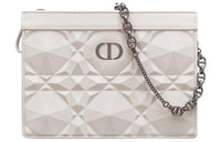 DIOR Caro Cow Leather Handheld Shoulder Bag Crossbody Bag Women's White