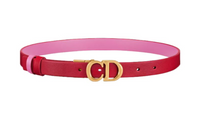 DIOR Styling Smooth Buckle With Logo Leather Belts Women's Red Width: 2CM