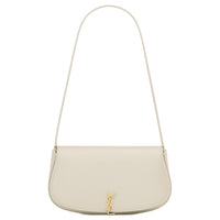 SAINT LAURENT Calfskin Handbag, Shoulder Bag Mini Women's White