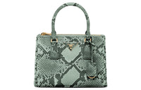 PRADA Galleria Killer Bag Python Skin Shoulder Bag Crossbody Bag Handbag Small Size Women's Light Green