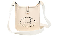 HERMES Evelyne Canvas Shoulder Strap, Clemence Cow Leather Crossbody Bag, Shoulder Bag Women's