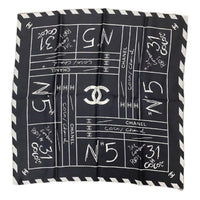 CHANEL Silk Scarves Women's Black