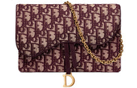 DIOR Saddle Cow Leather Saddle Bag Combo Bag Handheld Shoulder Bag Crossbody Bag Women's Burgundy