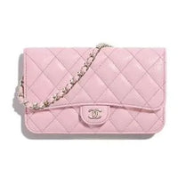 CHANEL Classic Flap CF Leather Crossbody Bag Shoulder Bag Women's Pink