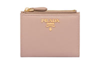 PRADA Saffiano Leather Wallet Trumpets Women's Pink Beige