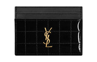 SAINT LAURENT CASSANDRE Cow Leather Card Holder Women's Black
