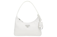 PRADA Hobo Fabric Shoulder Bag Handbag Shoulder Bag Women's White