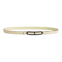 HERMES Calfskin Leather Belts Women's Nata/Yellow Milton Width 1.3cm