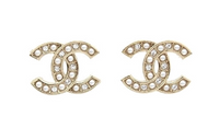 CHANEL Pearl, Crystal, Metal Earrings Women's Gold