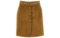 PRADA Leather Short Skirts Women's Brown