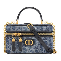 DIOR 30 Montaigne Oblique Jacquard Handbag Shoulder Bag Crossbody Bag Mini Women's Blue