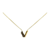 LOUIS VUITTON Pre-Owned 2016  Plated LV And Me Letter V Costume Necklace