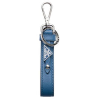 PRADA Leather Keychains Men's Blue