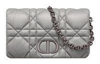 DIOR Cow Leather Shoulder Bag Crossbody Bag Women's Gray